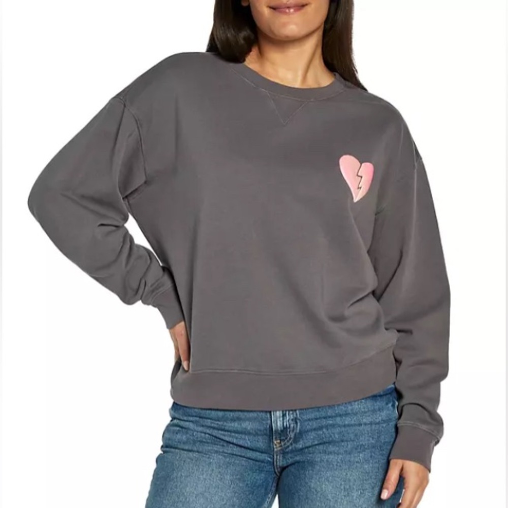 NWT Wildfox Gray & Pink “I Wish It Was Saturday” Crewneck Sweatshirt | Medium